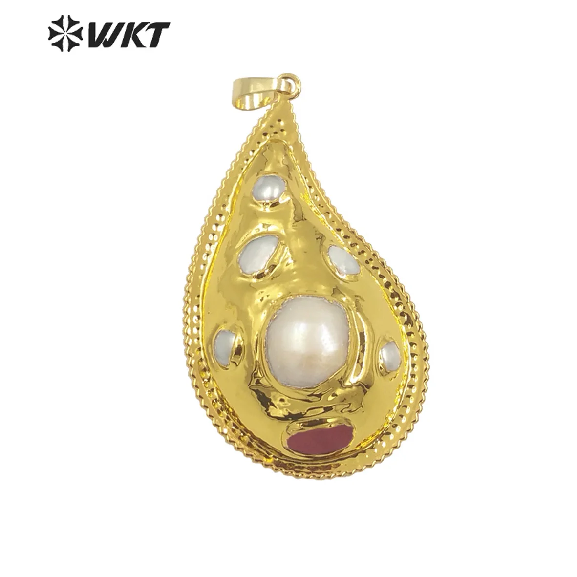 WT-JP360 Natural Pearl 18k Yellow Brass DIY Jewelry Finding Luxury Pendant Accessories For Women Necklace Decorated