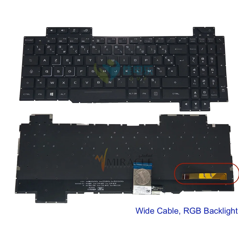 

FR GR AR FS NE RGB Backlit keyboard for ASUS ROG GL503VS Arabic German French AZERTY Norway keyboards colorful light 661AFR00