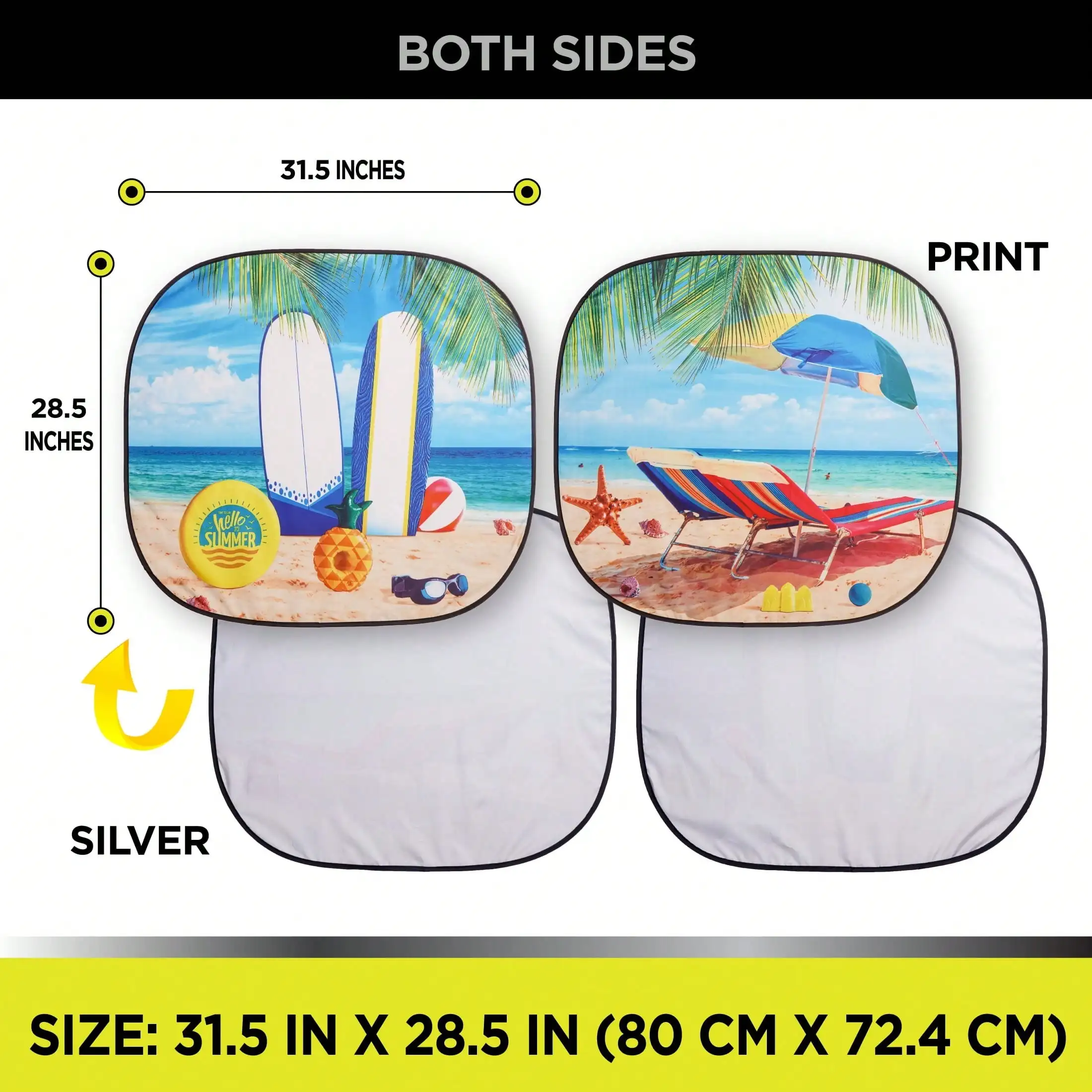 Солнечное свечение, блокирующее УФ-излучение, 1 пара, вращающийся солнцезащитный козырек на лобовое стекло 28,5 x 31,5 дюйма