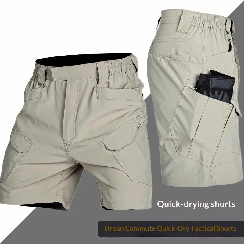 Men's Outdoor Cargo Shorts Summer Quick Dry Waterproof Hiking Fishing Shorts Multi Pocket Bermuda Shorts Male Camping Sportswear