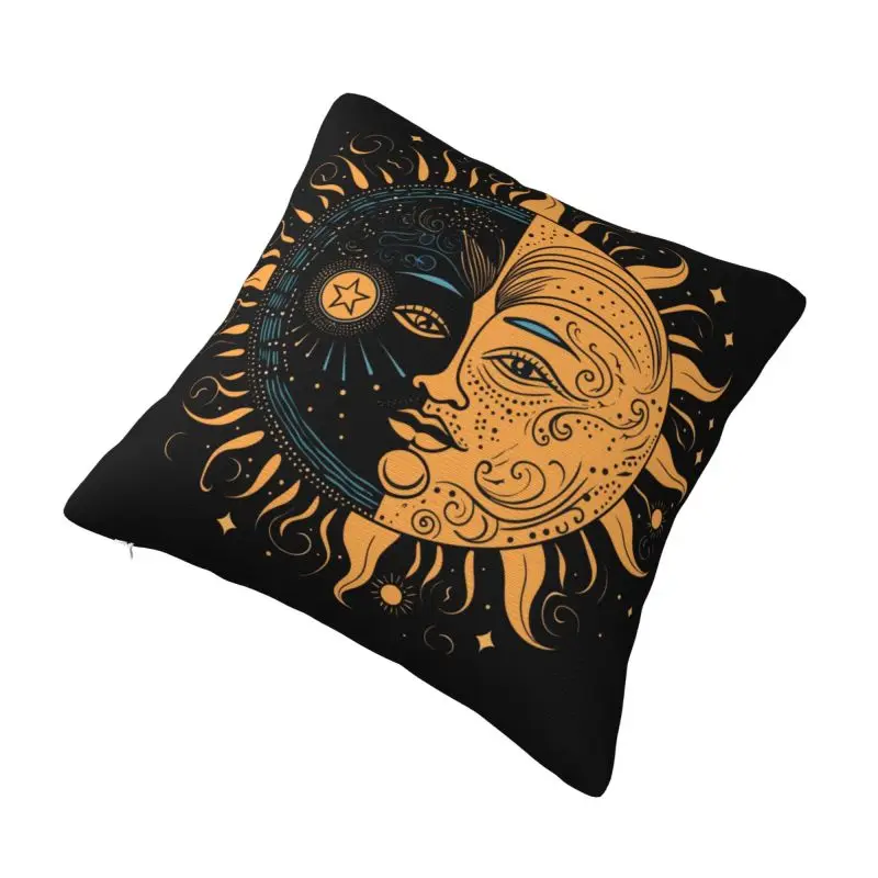 Custom Sun And Moon Cushion Cover 40x40cm Velvet Cute Throw Pillow