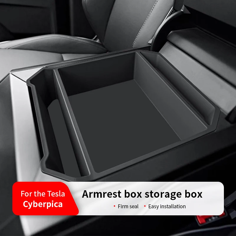Suitable for Tesla Cybertruck Center Console Storage Box Tray Armrest Box Built in Cyber Pickup Truck Armrest Box