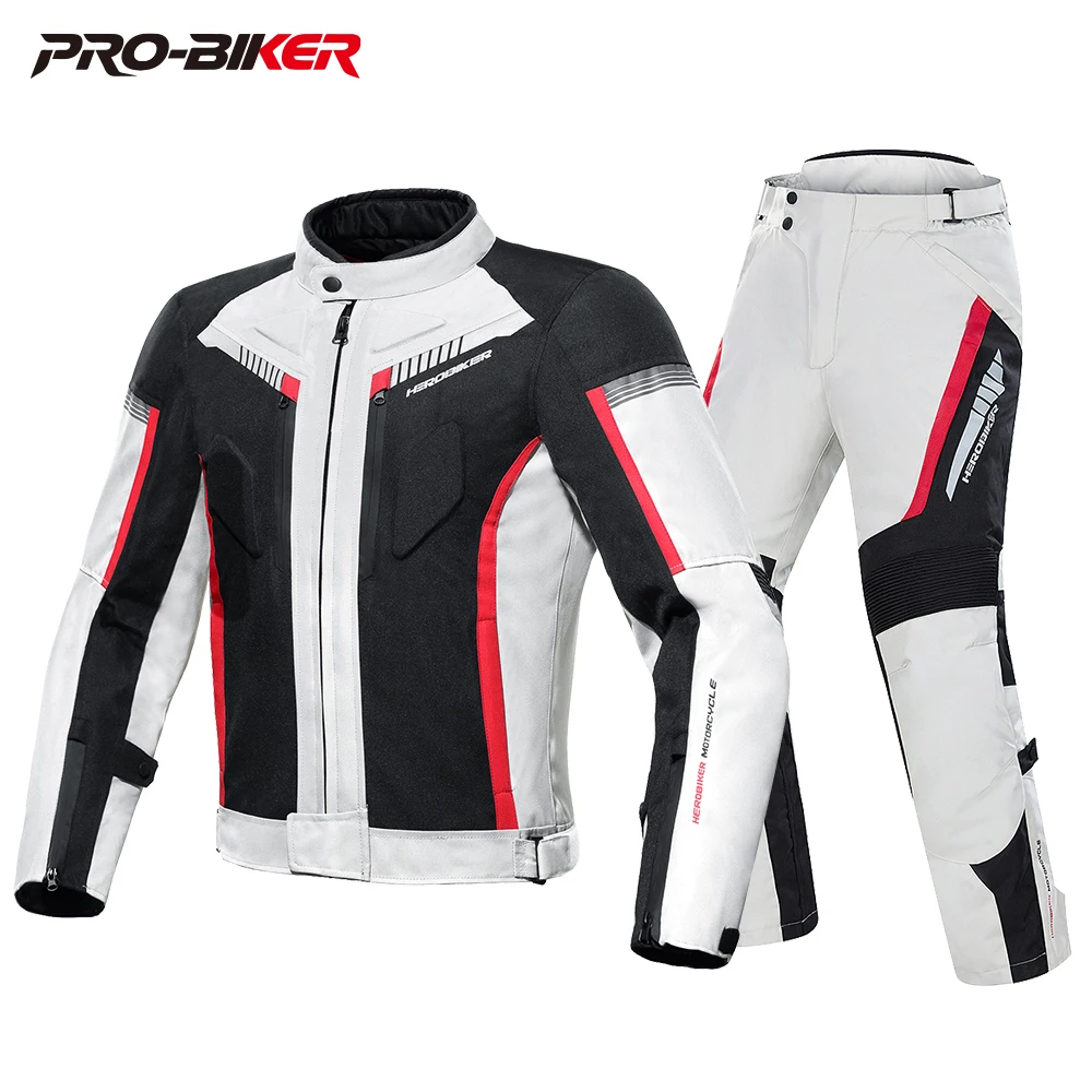 

HEROBIKER Waterproof Motorcycle Jacket Man Racing jacket Wearable Motorcycle Pants Moto Jacket With EVA Protection
