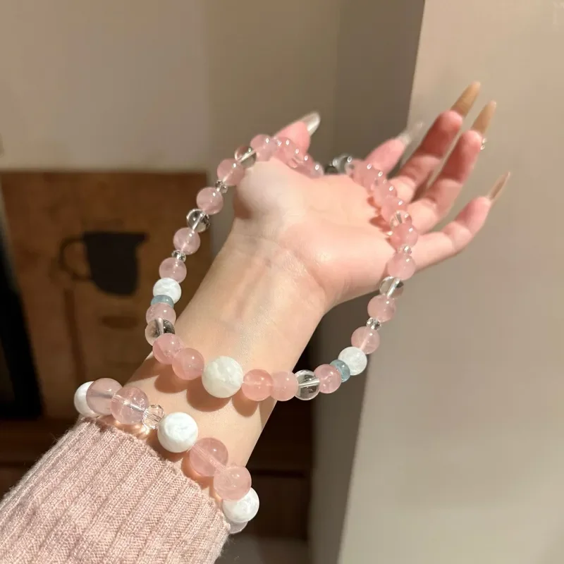 Summer Powder | Natural Madagascar Powder Crystal Snowflake Ghost Bracelet Bracelet Design Crystal Necklace