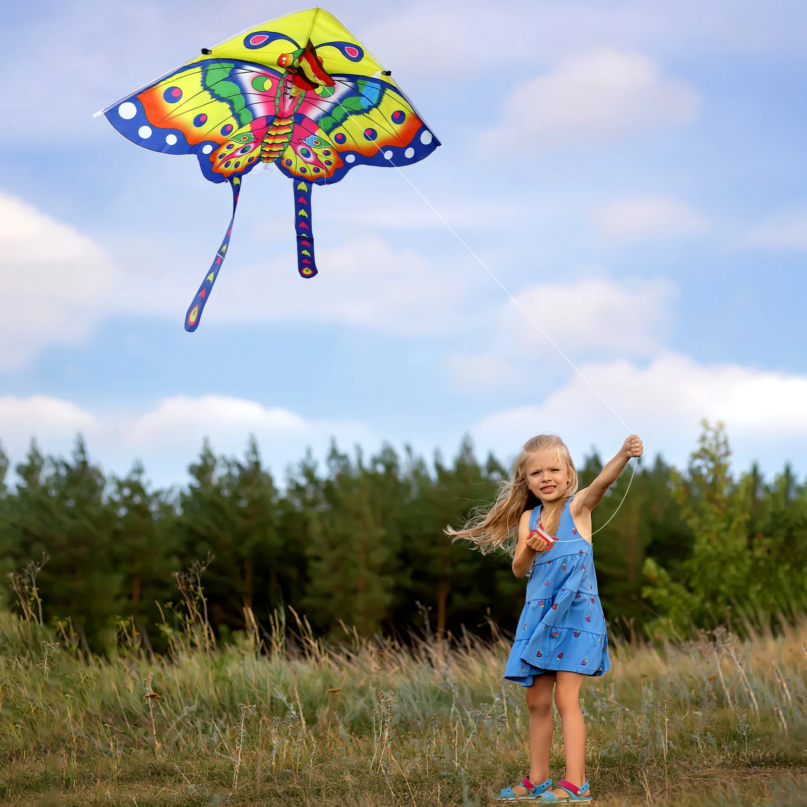 8Sets Creative Butterflies Kite with Exquisite Craftsmanship Easy to Fly for Open Areas Fun Triangle Butterflies Kite