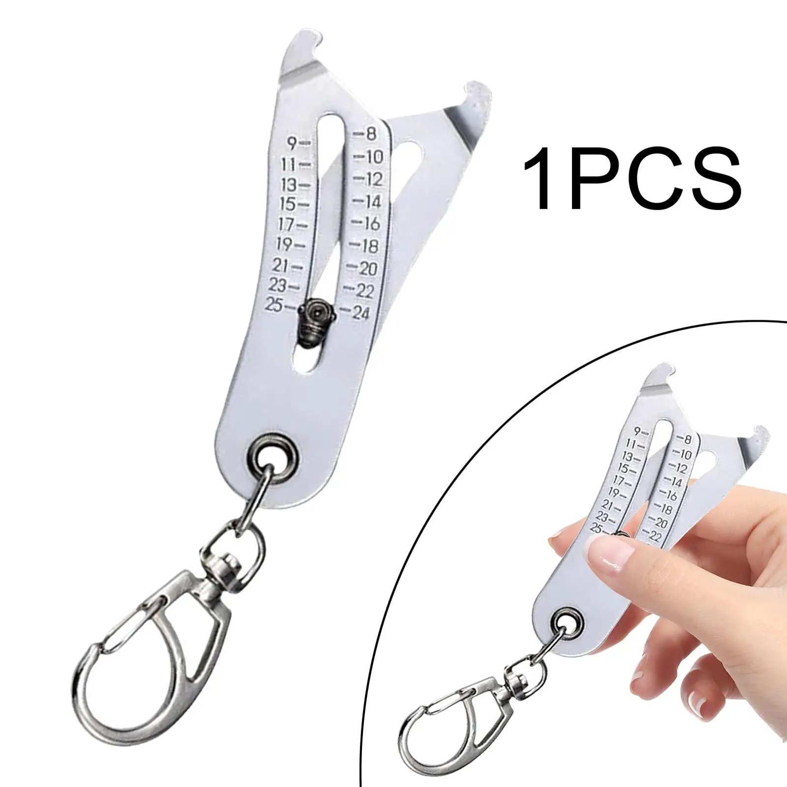 Precise Thread Size Checker Keychain Creative Measure Tool Portable Nut Bolt Thread Gauge Identifier Bolt Size Checker Keychain