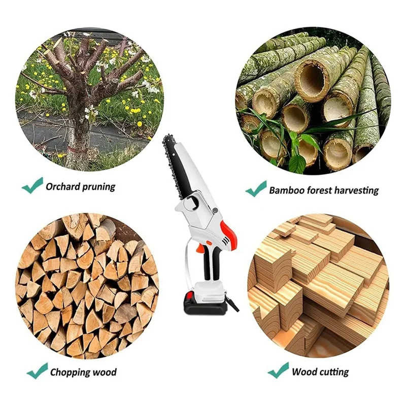 ミニポータブルチェーンソー,コードレス電気チェーンソー用の交換用ソーバー,6インチ,5個,2個