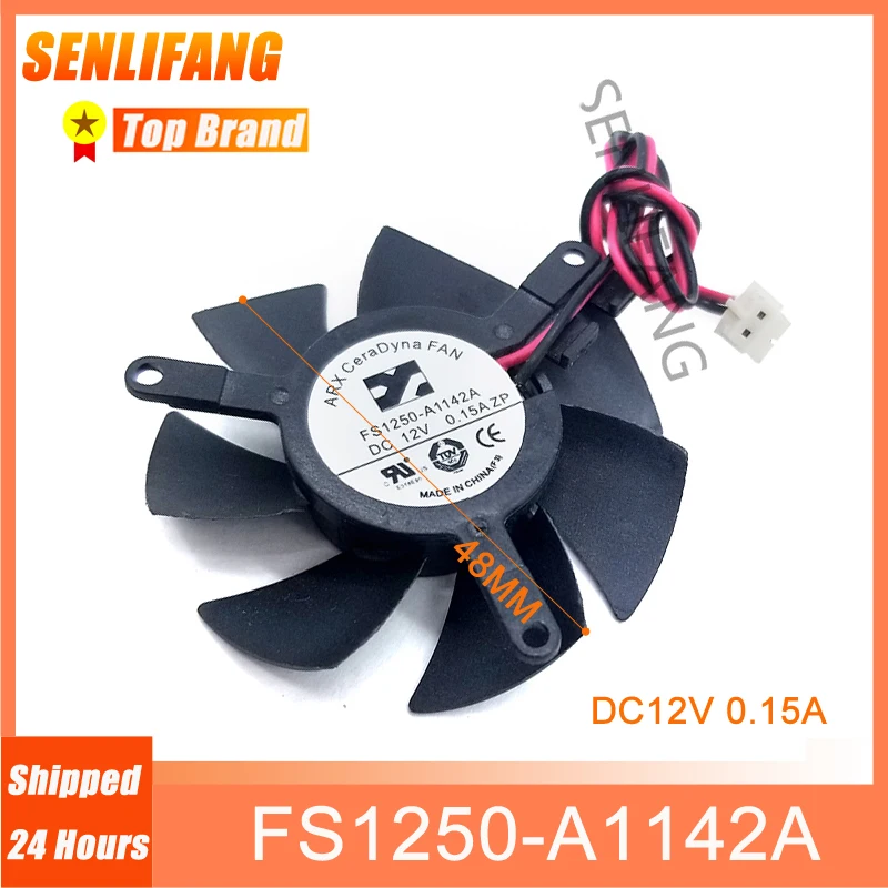 DC 12V Grafische Kaart Koelventilator FS1250-A1142A Fs1250a1342a Voor Arx 0.15a 2 Lijnen Server Ronde Ventilator Goed Getest