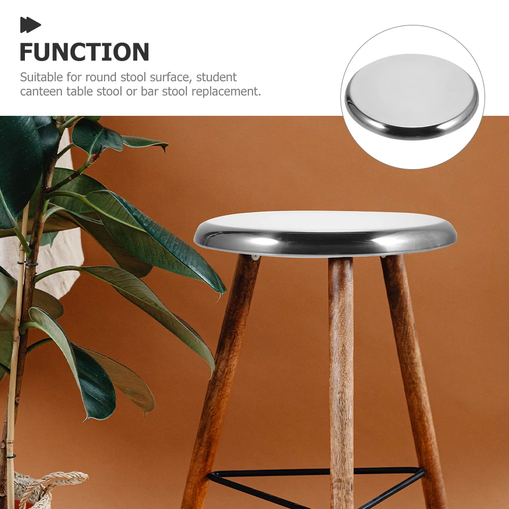 

Stainless Steel Stool Seat Replacement 304 Grade Thickened Mirror Finish Round Bar Chair Cushion Kitchen Dining Wedding Easy