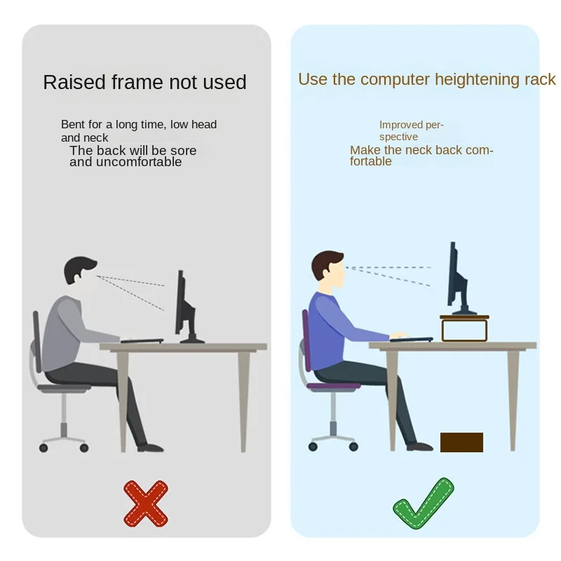 Desktop Display Verhoogde Rek Massief Hout Opslag Rack Kantoor Desktop Computer Scherm Basisbeugel Opbergrek
