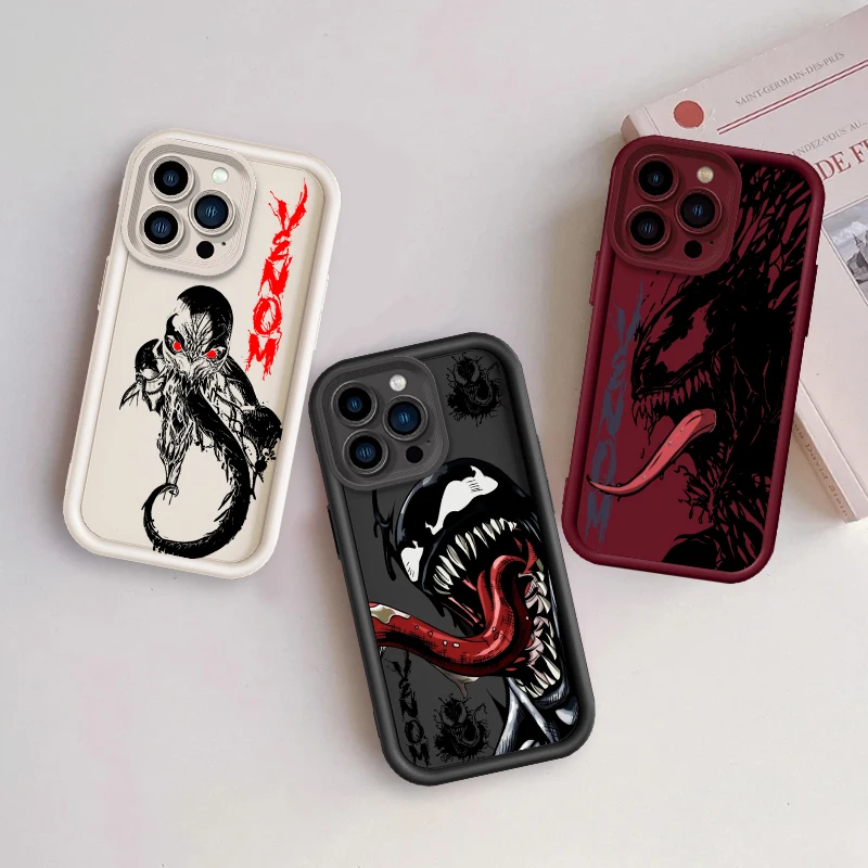 Marvel Venom Cool Eye Ladder For Apple iPhone 15 14 13 12 11 XS XR X Pro Max Plus TPU Phone Case