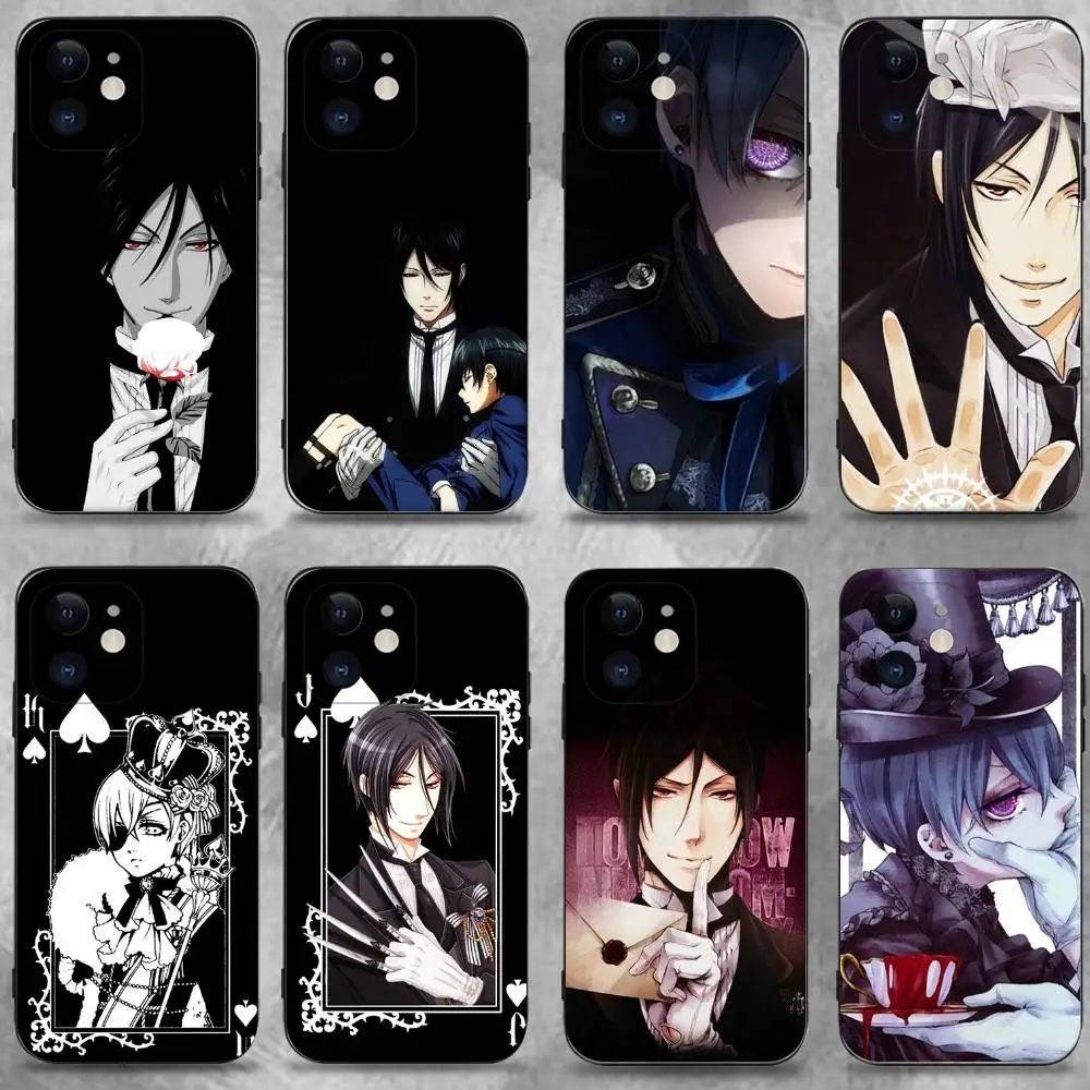 

Anime B-Butler Black Phone Case For iPhone 16,15,14,13,12,11 Plus,Pro Max,XS,X,XR,SE,Mini,8,7,Soft Silicone Black Cover