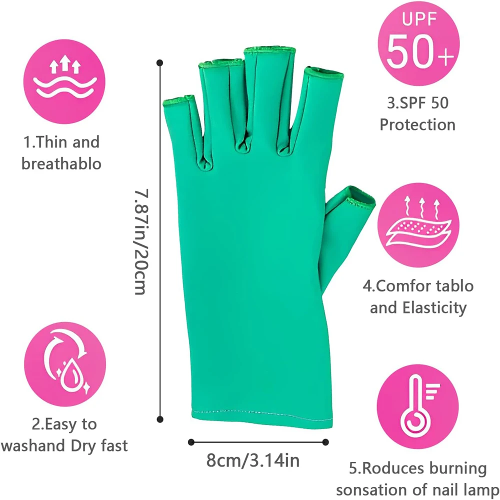 UV Gloves for Gel Nail Lamp 1 Pair Radiation Protection Gloves Manicure  Lampara UV Led Women Nail Art Manicure Tools