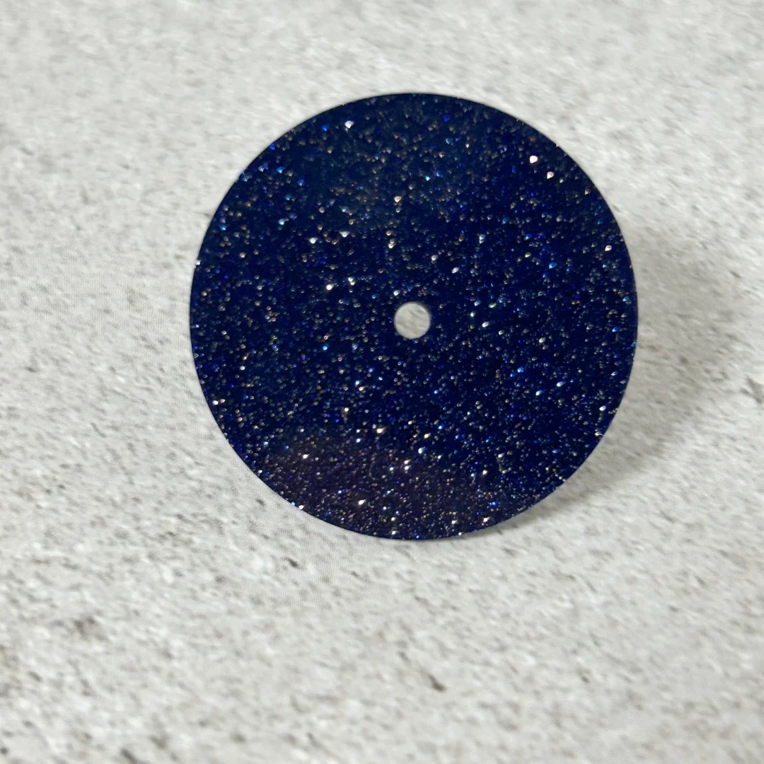 Custom Logo 28.5mm Blue Goldstone Watch Dial blue black  for NH35 NH36  NH38 Movements No Date or Date Window Mod Part