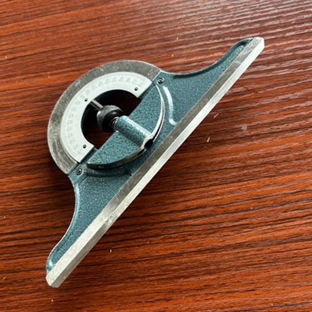 4pcs Carbon Steel Combination Angle Square Set 0-180° DIN Grade Bevel Protractor Kit Gauge Adjustable Ruler Measuring Tool Set