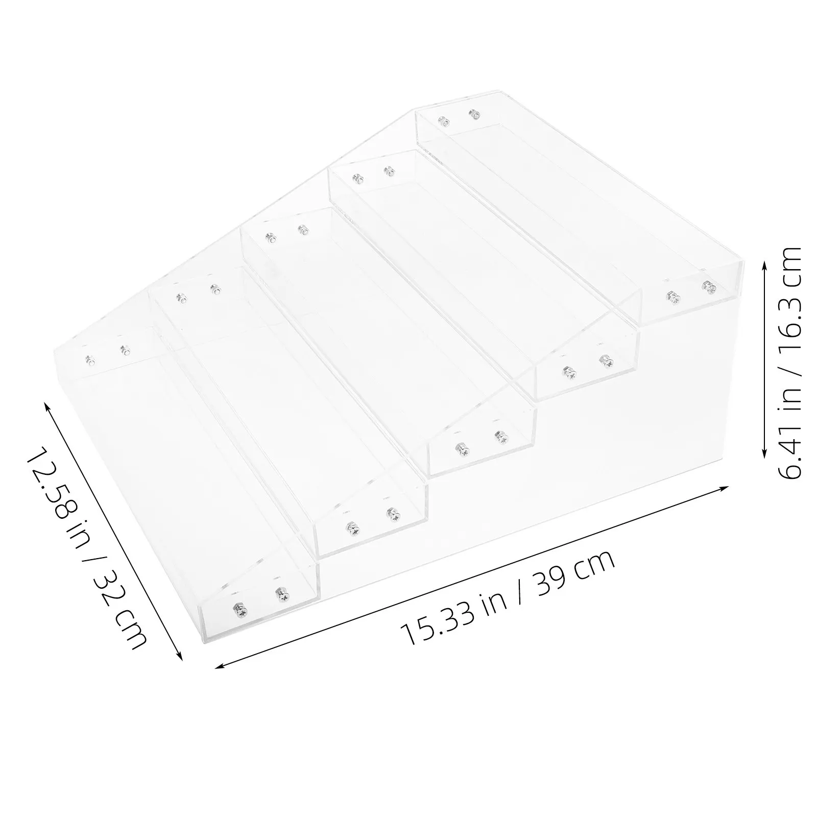 5-Tier Clear Acrylic Beverage Display Rack for Drinks Yogurt Liquor Buffet Kitchen Bar Counter Organizer Shelf Stand Food Riser