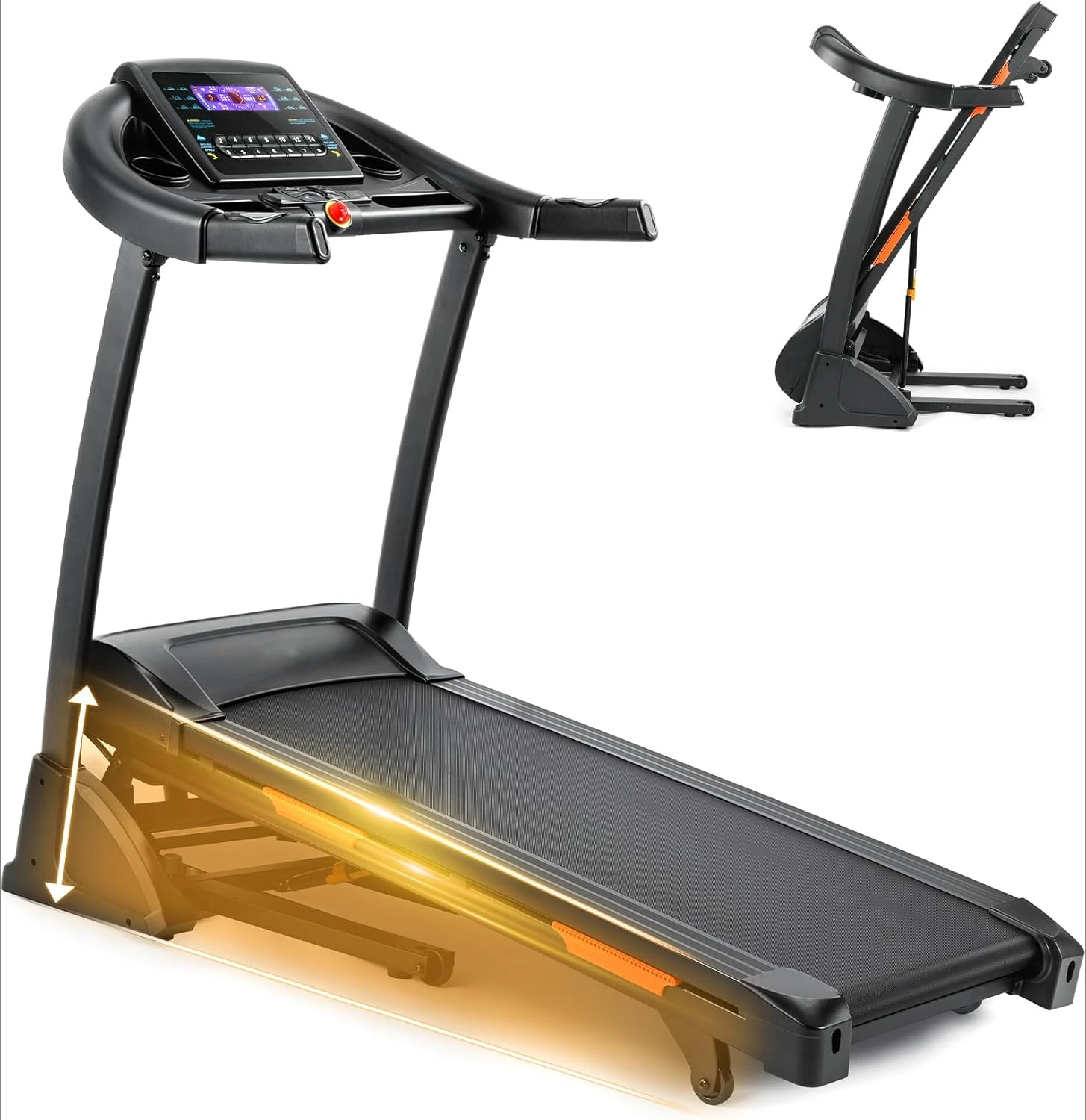 Incline Treadmill, Treadmill for Running and Walking, 300 lbs Capacity Treadmill with Auto Incline