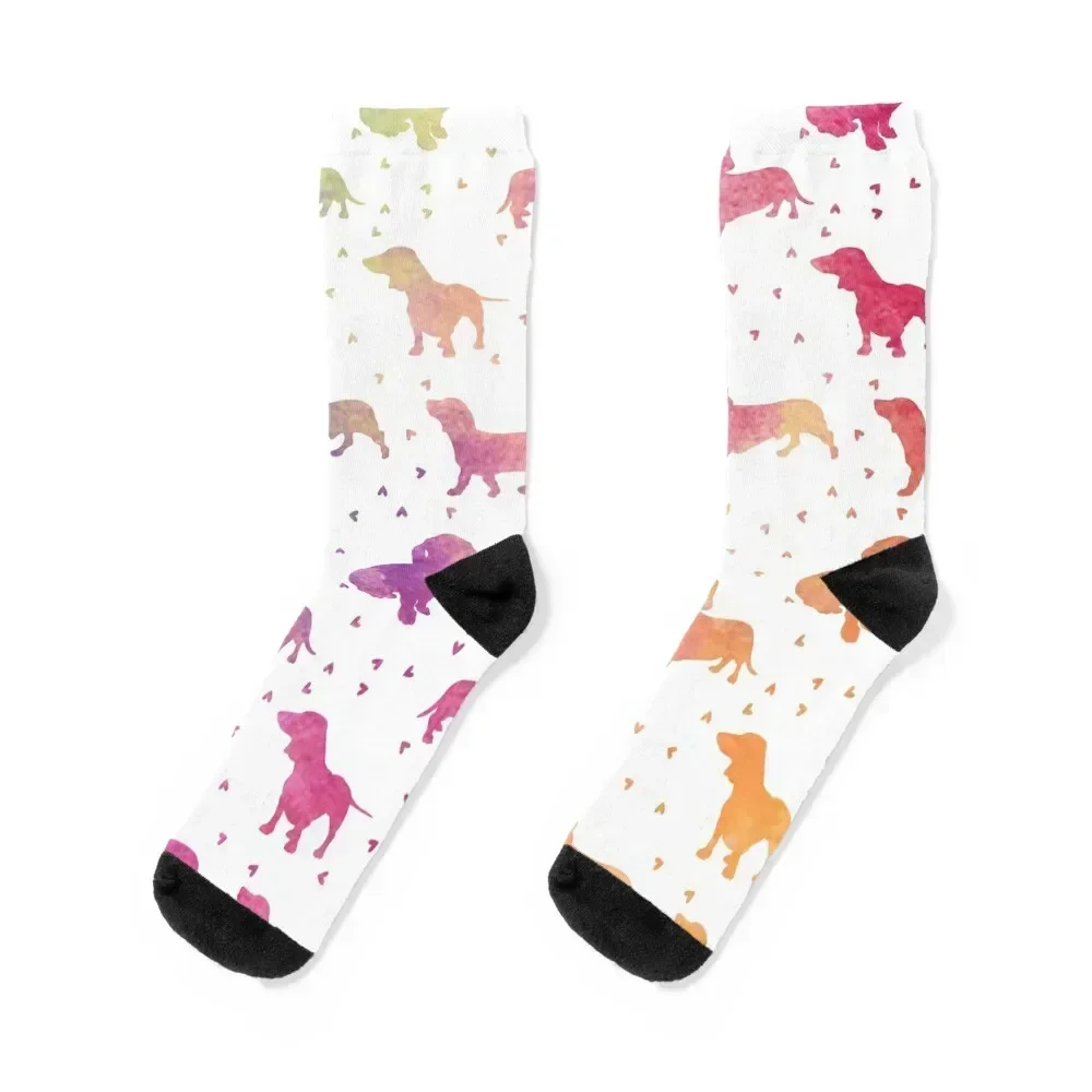 

Dachshund Watercolor Funny Socks short funny gift cycling luxury Men Socks Women's