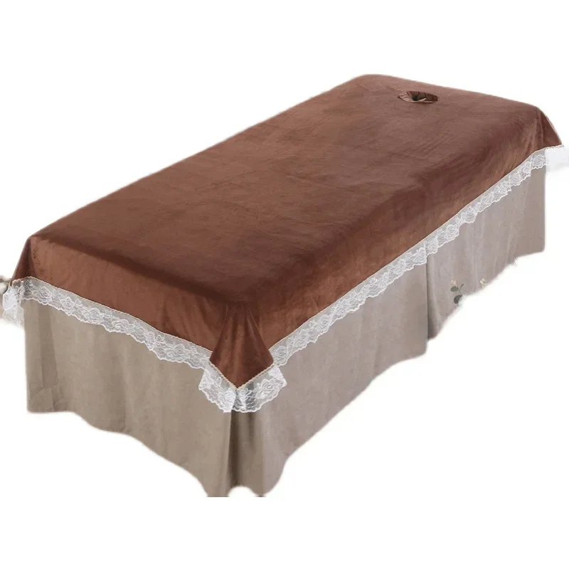 Crystal Velvet Beauty Bedsheet Salon Sheets Massage Treatment Soft Sheets Spa SPA Hospital Hotel Bed Table Cover Sheet with Hole