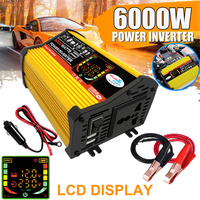 6000W 12V to AC 220V/110V Solar Power Inverters Modified Sine Wave DC USB Car Inverter LCD Display Transformer Voltage Converter