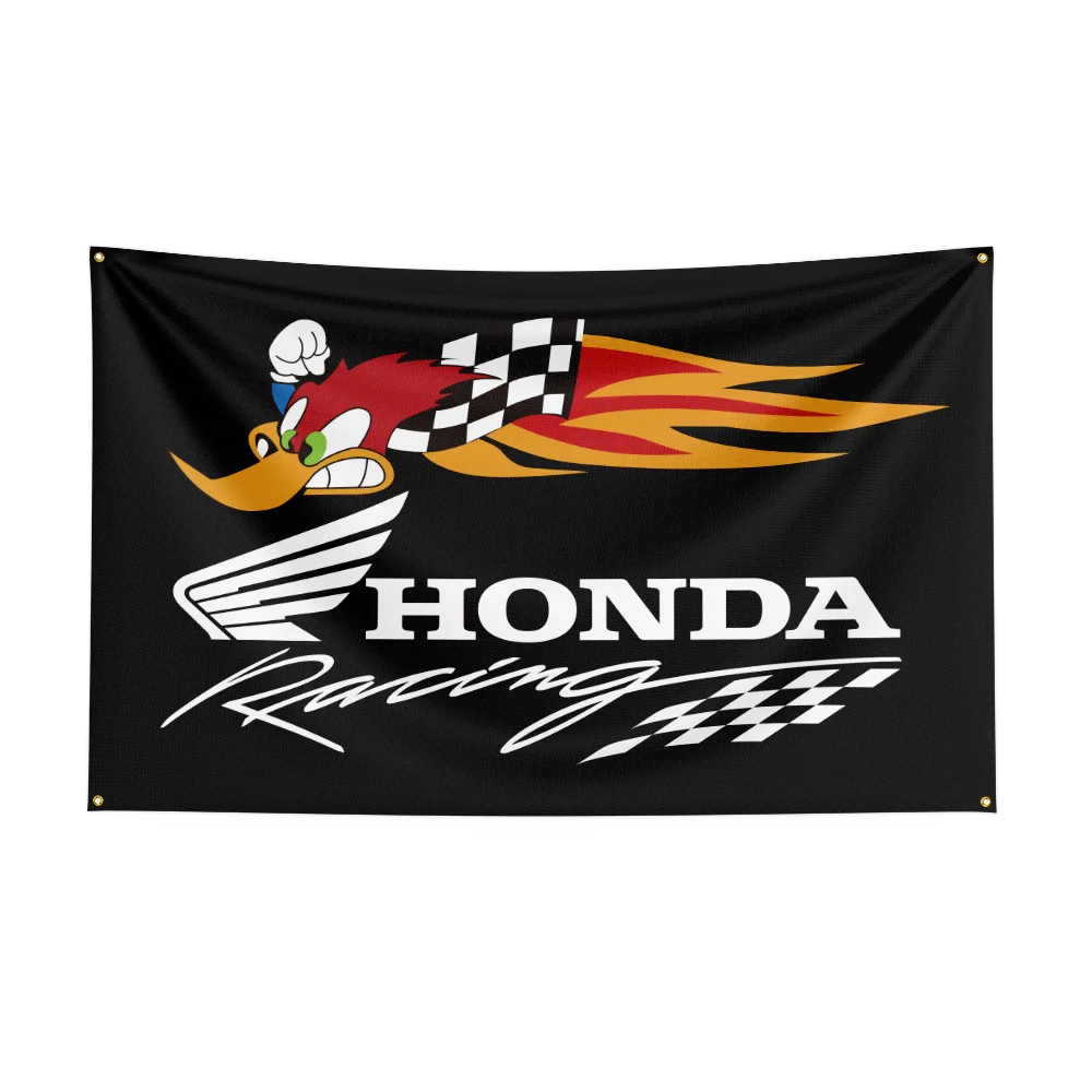 Motorcycle Flag for H-H-on-d-a Fans Banner Custom any Image wrinkle resistant storefront basement tapestry