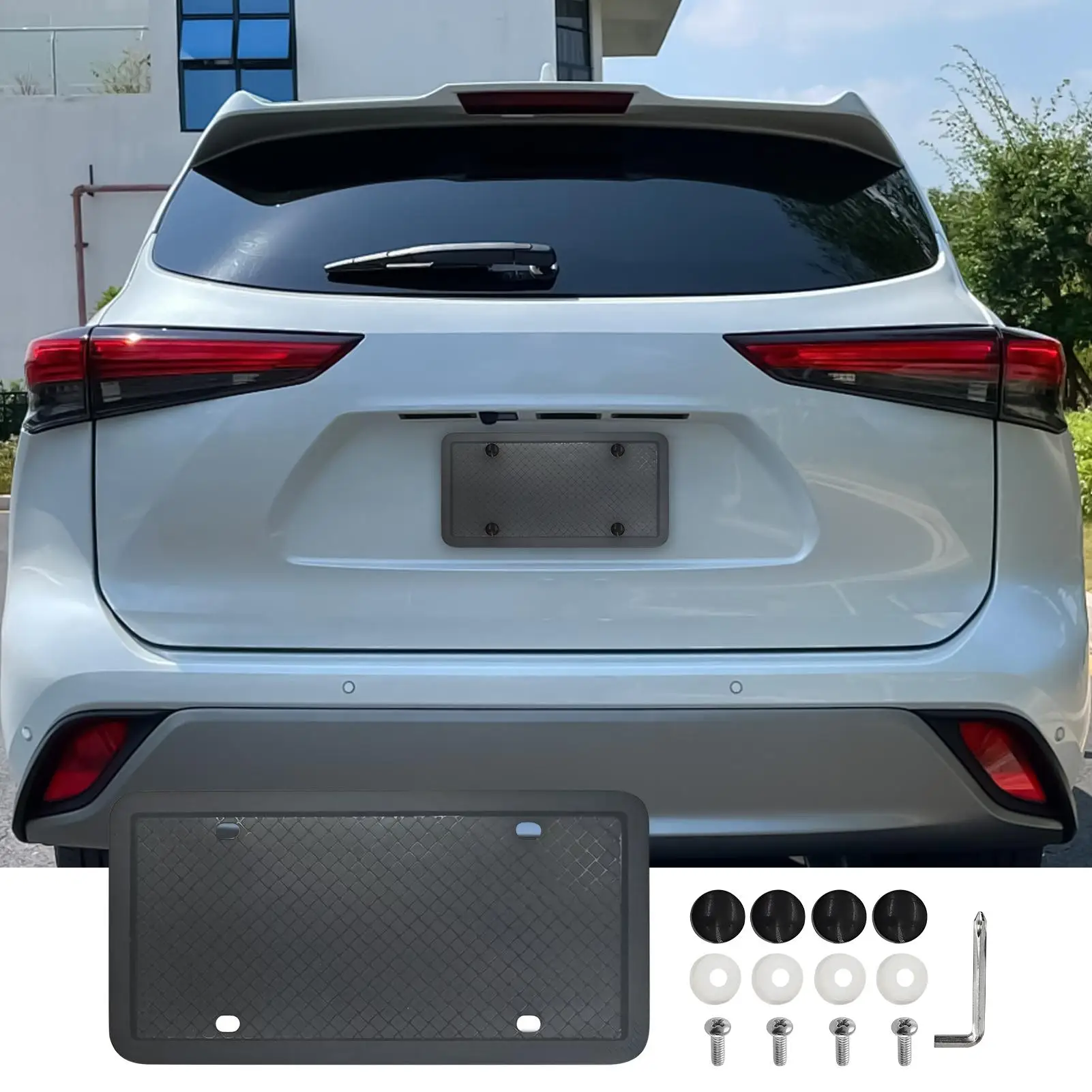 

Licence Plate Frame 2 Piece Tag Frame For License Plate Bracket Holder Mount Noise Reduction Weatherproof Adapter For Truck