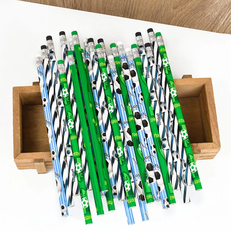 12/24Pcs Holz HB Bleistift Mit Radiergummi Weihnachten Halloween Fußball Kind Zeichnung Bleistift Geburtstag Party Geschenk Tasche Füllstoffe schreibwaren – Detail 7