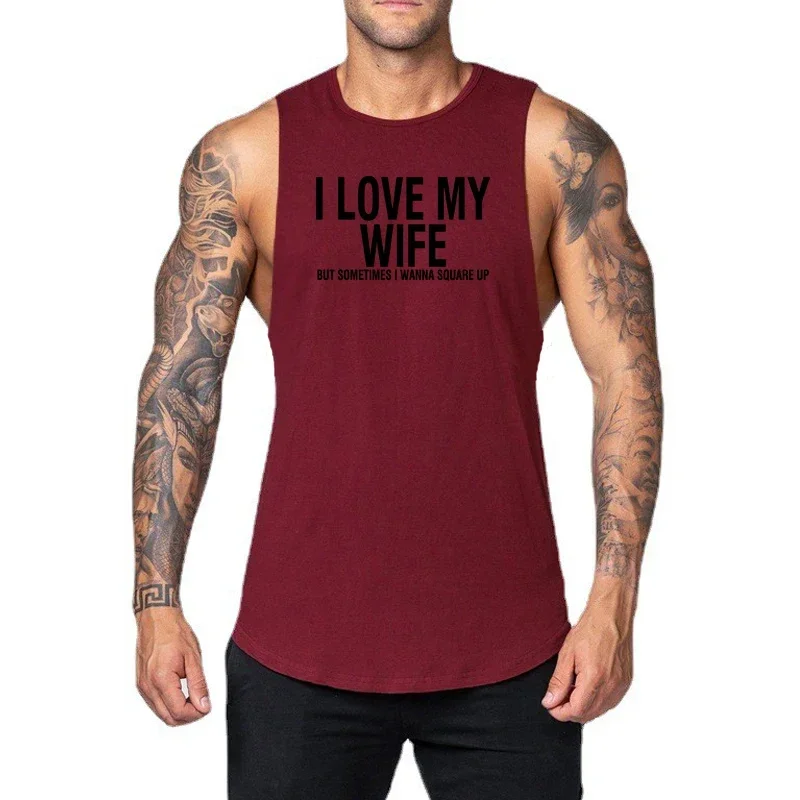 Gym Mens Clothing Muscle Cool Tank Top Cotton Fashion Sporting Fitness Vest Sleeveless Korean Workout Comfortable Singlets
