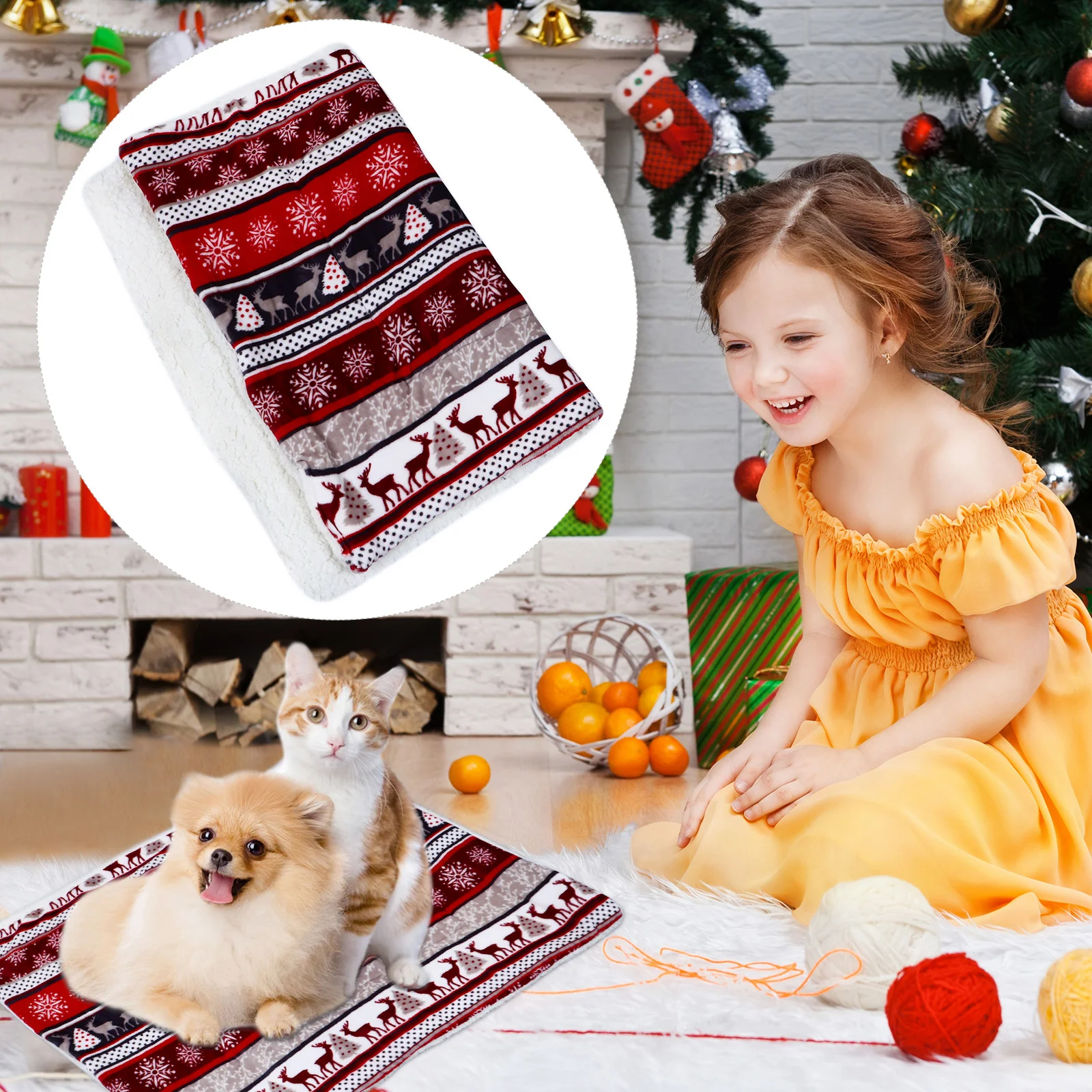 

Cat Sleeping Mat Pet Blanket Washable Dog Bed Cushion Mattress Beds for Small Dogs