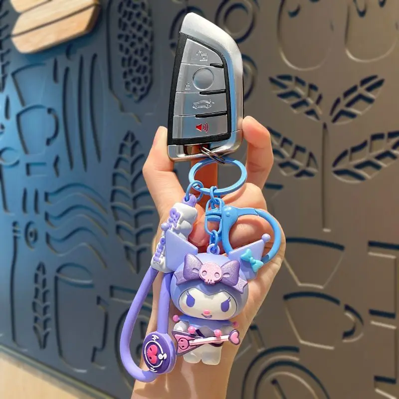 أزياء سانريو Kawaii Kuromi المفاتيح الكرتون أنيمي حقيبة ظهر الطالب قلادة لطيف زوجين هدية عيد ميلاد فتاة هدية عيد #2