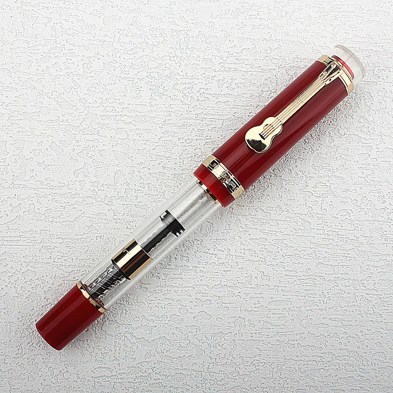 NEW Jinhao 1935 TIANDAO Fountain Pen Luxury Guitar Clip 0.5/0.7MM Nib Transparent Red Writing Ink Pens Office School Stationary