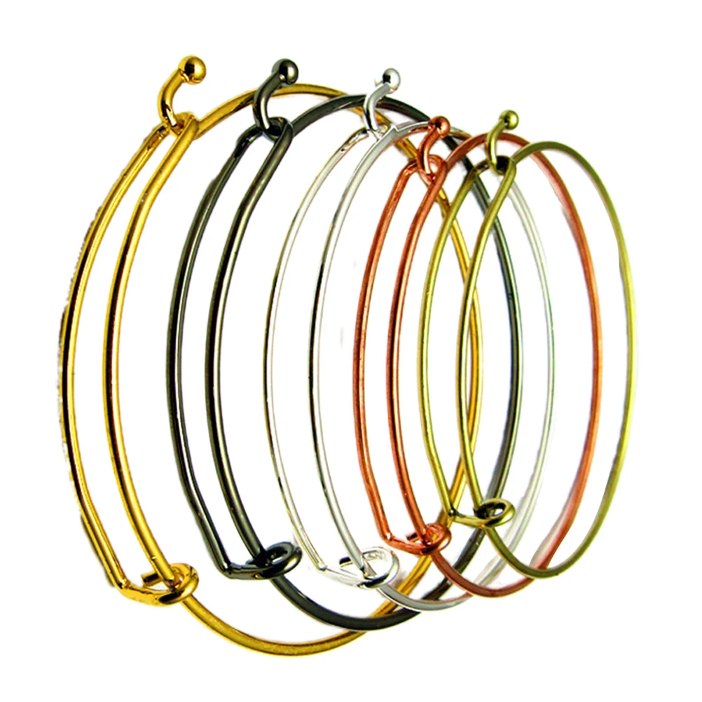 

10pcs Wire Ring Bangle Push Pull Bracelet Adjustable Stainless Steel Women Jewelry Gifts DIY Handmade Accessories
