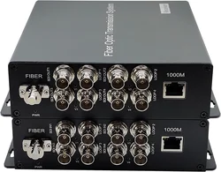 Broadcast Grade 4 Channel SDI Over Fiber Optic Extenders Video Ethernet to Fiber Media Converter LC