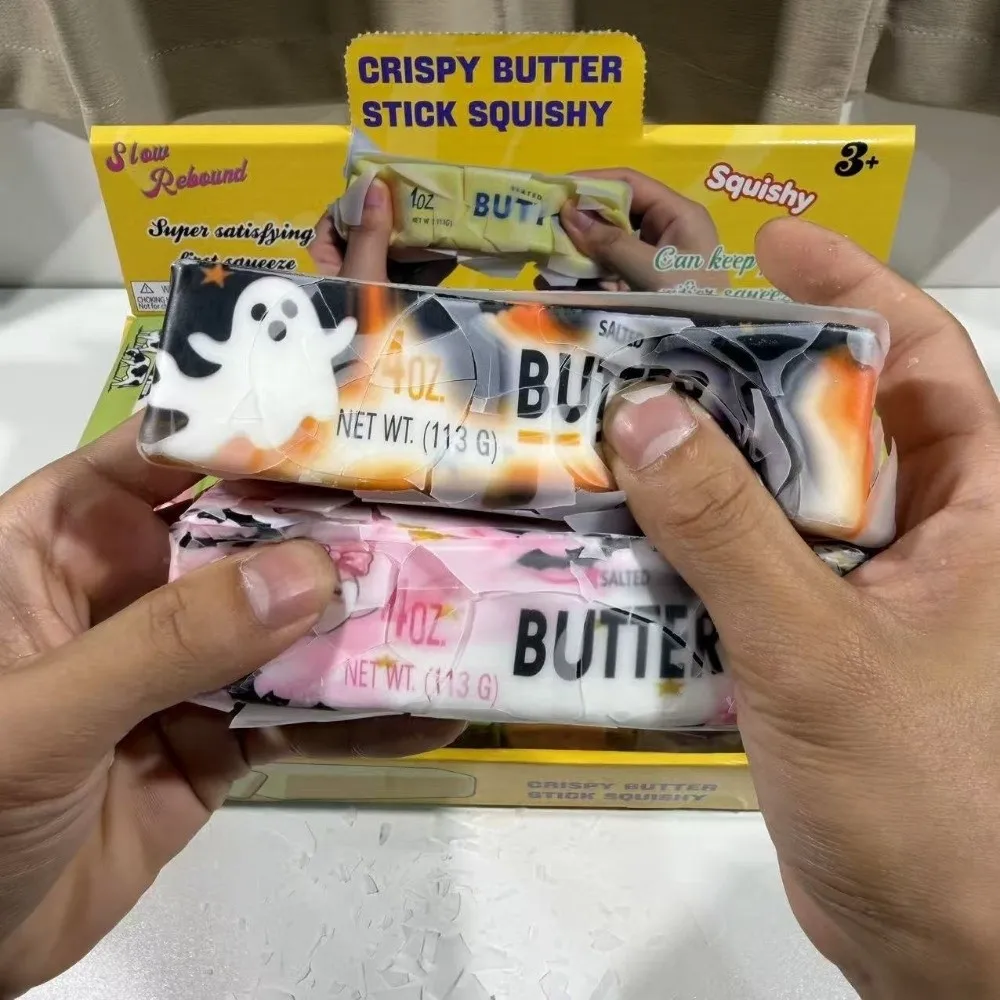 Crunchy Butter Stick Squishy Wax Coating Slow Rising Butter Bar Squeeze Slow Rebound Crispy Sound Butter Cheese Stick Fidget