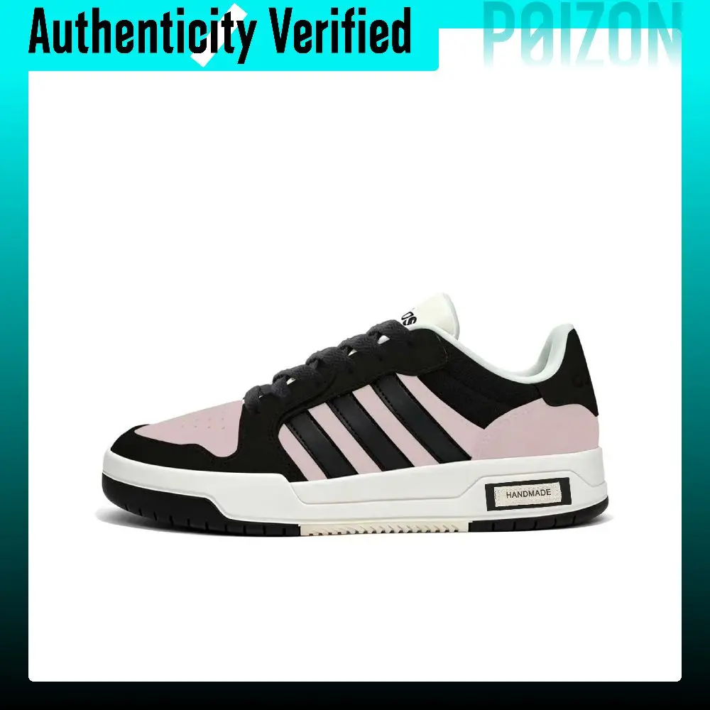 Adidas ENTRAP Skate Shoes Unisex Low Top Black White Pink JI2546（Team1974-）