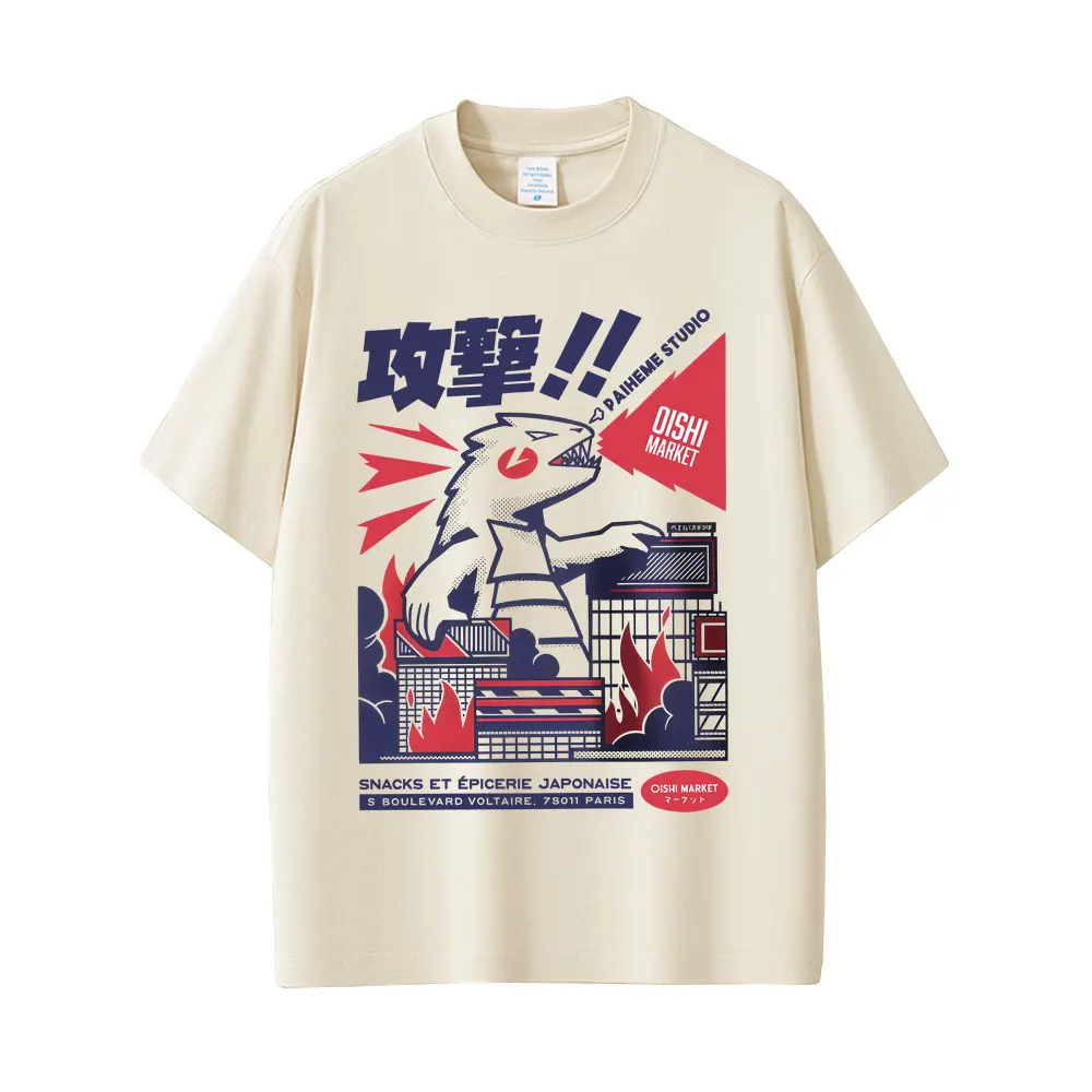 

Urban Anime Dinosaur Graphic T-shirt Japanese Cartoon Style T-shirts Men Women Kawaii Cute Casual Style Short Sleeve T Shirts