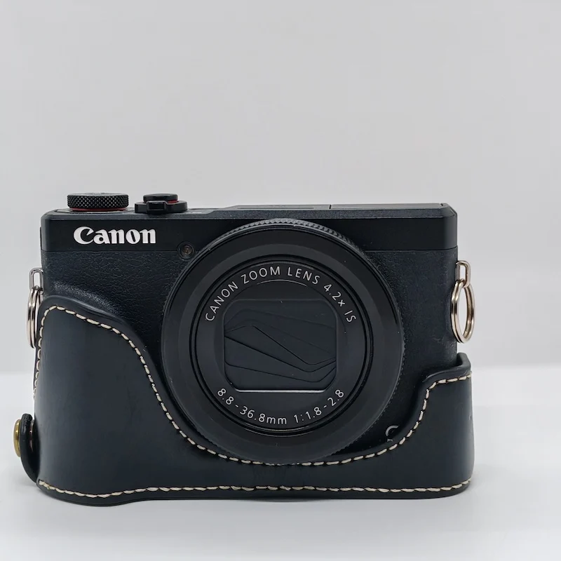 G7X2 Camera Bag Bottom Case For Canon Powershot G7X II G7X III G7X Mark 3 PU Leather Half Body Set Cover