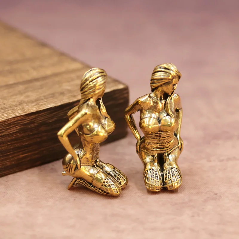 Cross-Border Hot Selling Brass Kneeling Goddess Sexy Beauty Model Figurine Statue Craft Desktop Home Decoration