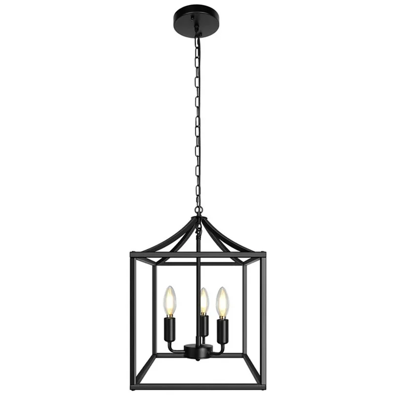 American Country Style Restaurant Kitchen Corridor Wrought Iron Birdcage Chandelier Lamps