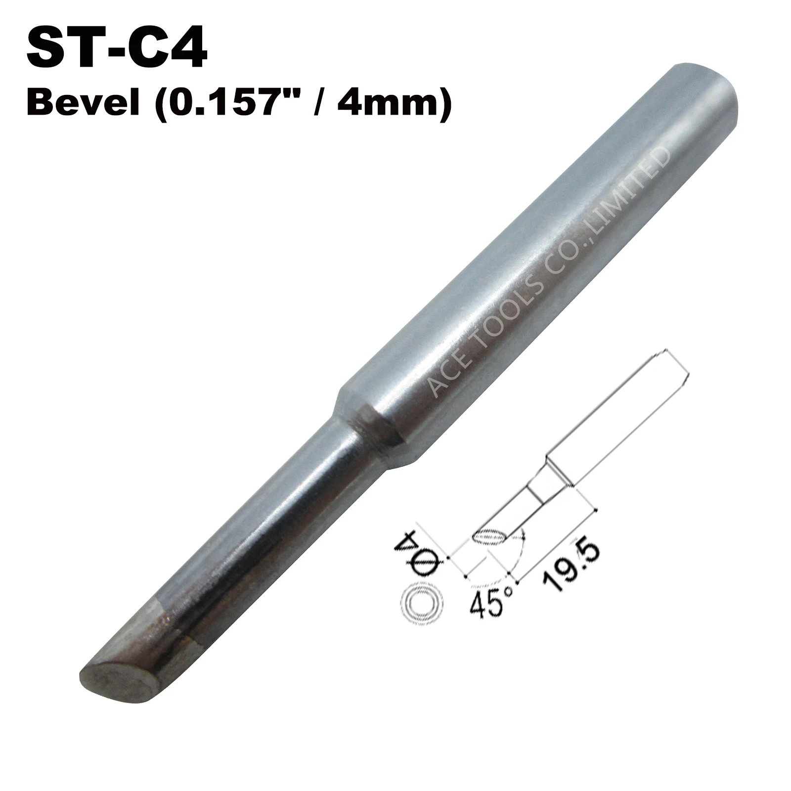 ST-C4 Replacement  Soldering Tips Bevel 4mm 0.157