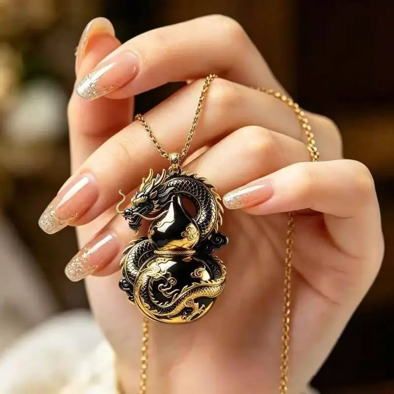 Dragon's Roar Fortune Pendant Necklace 1Pcs Lightweight Exquisite Jewelry for Date Wear Family Gathering Accessory