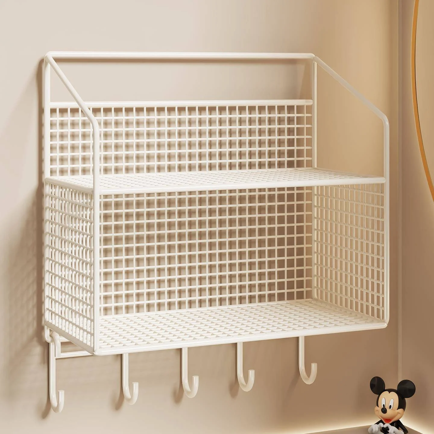 bathroom-wall-mounted-storage-rack-towel-organizer-iron-material-no-drilling-required-multi-functional-clothes-storage-shelf