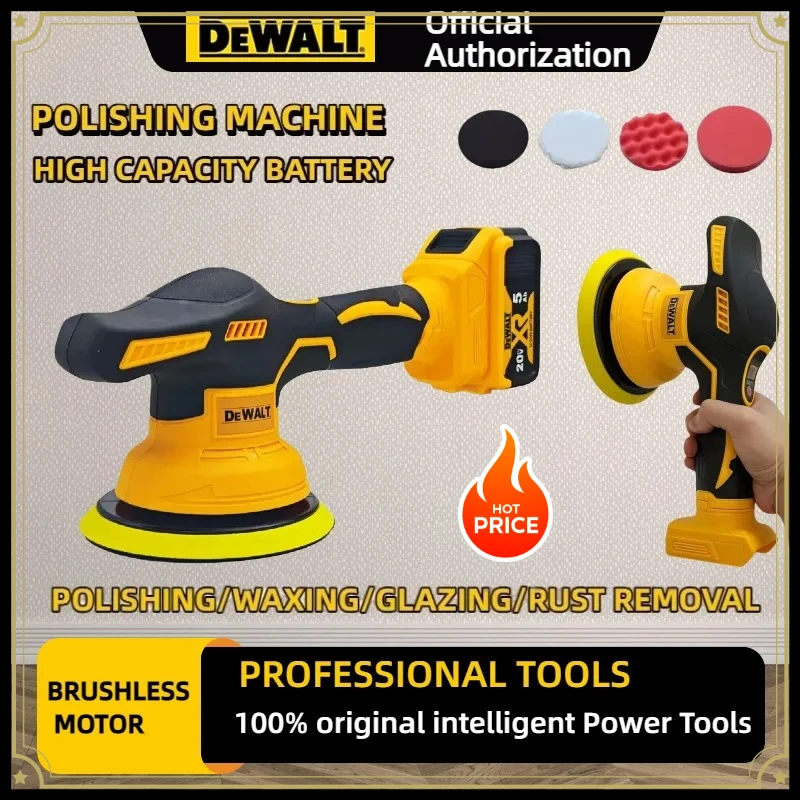 

Беспроводная полировальная машинка Dewalt с 8 скоростями, цифровым дисплеем и долгим сроком службы батареи, электрическая машинка для воскования и полировки автомобилей, электроинструмент