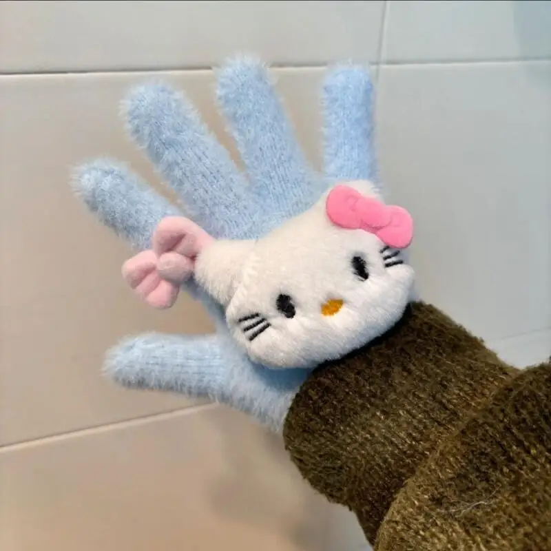 قفازات سانريوس اللطيفة هالو كيتي للطلاب لركوب الدراجات، أزياء دافئة محمولة ومريحة ومطبوعة ومبتكرة، هدايا راقية رائجة البيع #3