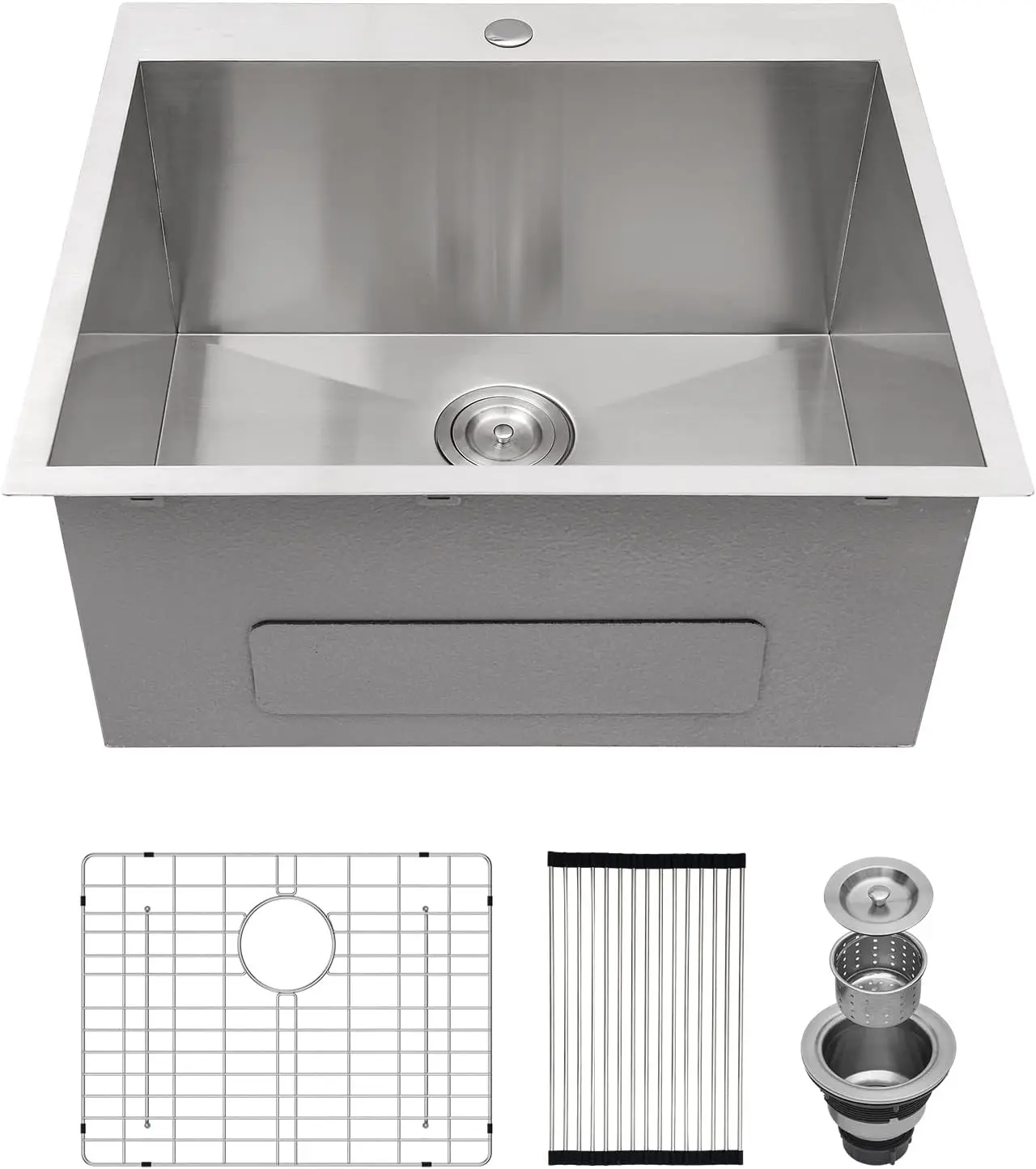 

22 Inch Laundry Sink Drop In Laundry Utility Skins16 Gauge Stainless Steel Single Bowl Sink 12" Deep Bowl Laundry Room Sinks