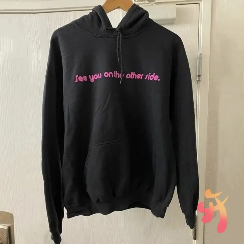 See You on The Other Side Utopia Hoodies Oversized Cotton Fleece Graffiti Print Cactus Jack Hooded Sweatshirts Men Women Clothes