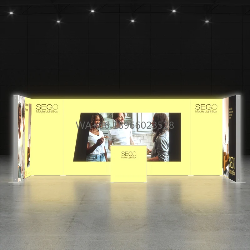 Soluzione espositiva per lightbox modulare all-in-one da 3x6 m Kit display retroilluminato portatile completo da 10x20 piedi per eventi di marketing indoor