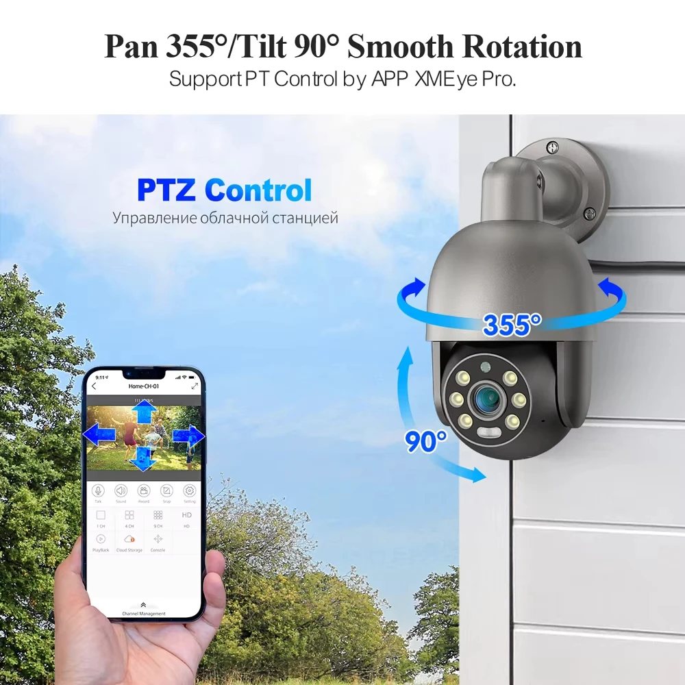 Techage 8MP XMEYE PoE Security Camera System 4K PTZ Two Way Audio Detected Email Alert Outdoor IP Camera CCTV Surveillance Set