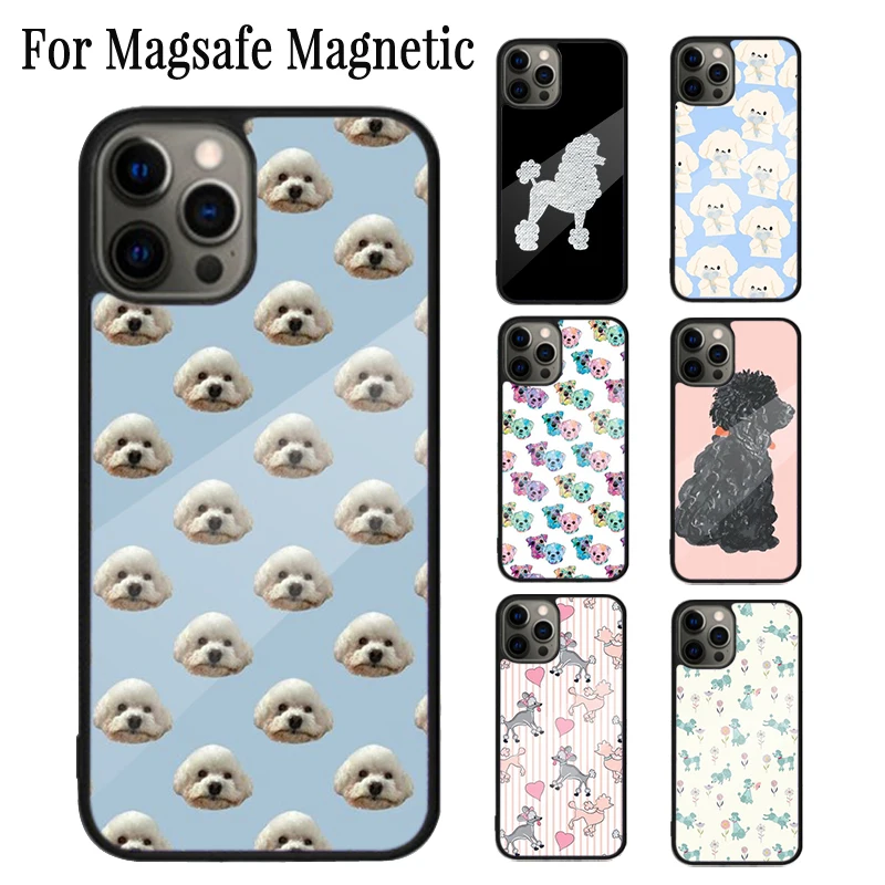 Poodle Dog Cartoon Magnetic Phone Case Coque For iPhone 16 15 14 Plus 13 12 Mini 11 Pro Max Magsafe Wireless Charging Cover