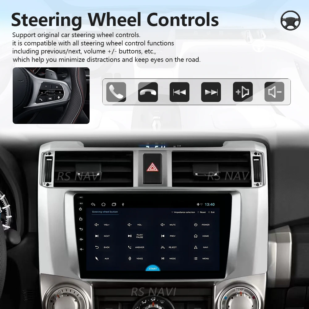 Plug and Play Android 16 Carplay 2K Car Radio For Toyota 4 Runner 2014 - 2019 Navigation GPS Video Player Stereo Multimedia Auto